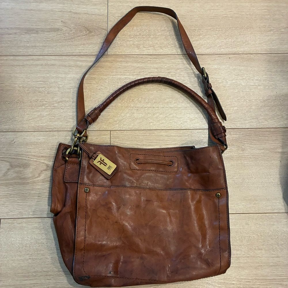 Frye Demi Hobo Satchel Brown Leather Bag